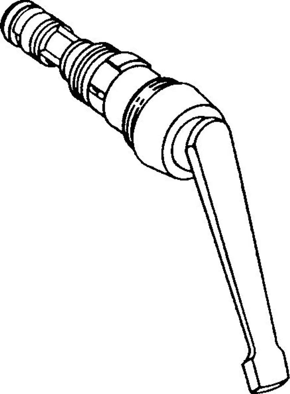 Oberteil von HANSA, mit einem Hebelmechanismus, der für die Steuerung eines Wasserflusses oder einer Armatur verwendet wird. Zeichnung zeigt Details der Konstruktion.